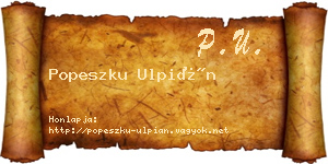 Popeszku Ulpián névjegykártya